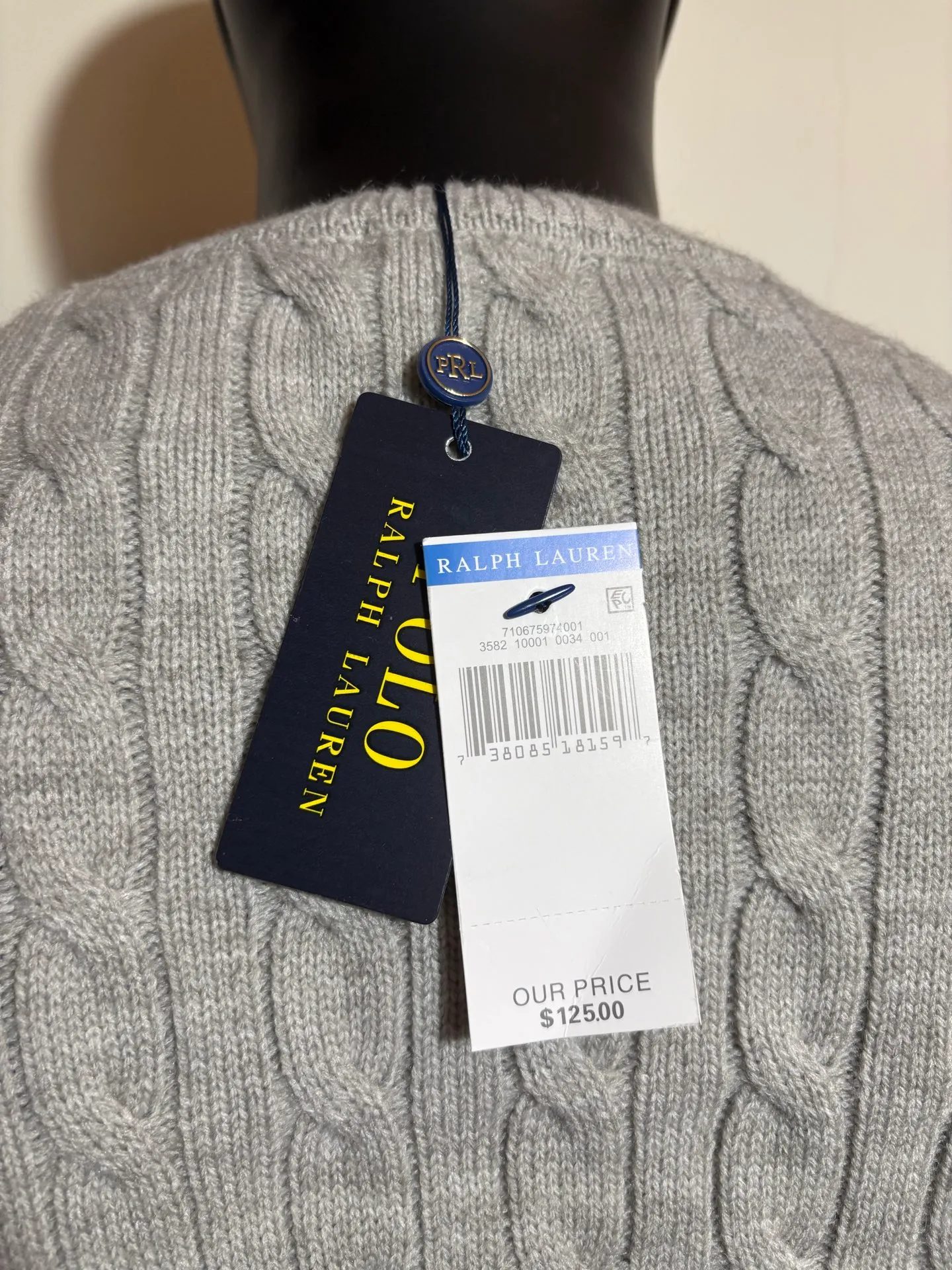P190 000010 #FF2223 Polo Ralph Lauren solid cable knitted sweater brown Size: S-XXL